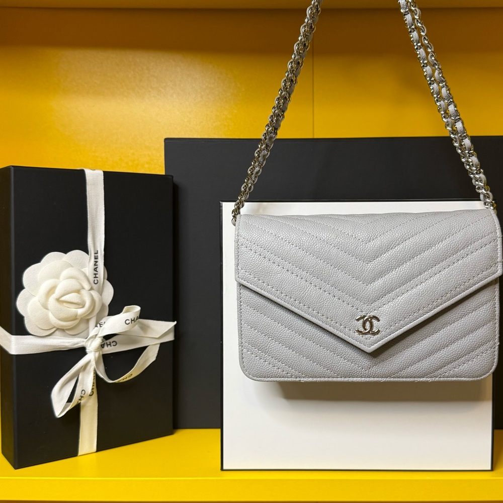 Chanel Chevron Caviar Envelope WOC